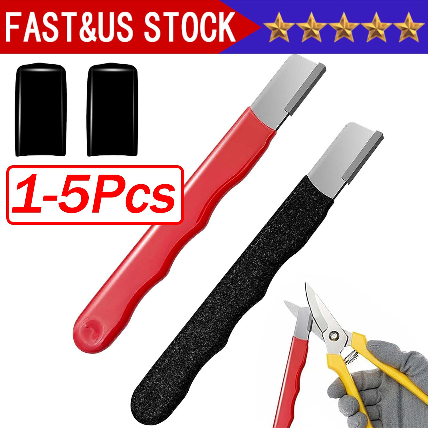 Black/red Garden Tool Sharpener QuickGardening Scissors Sharpener for Lawn Mower