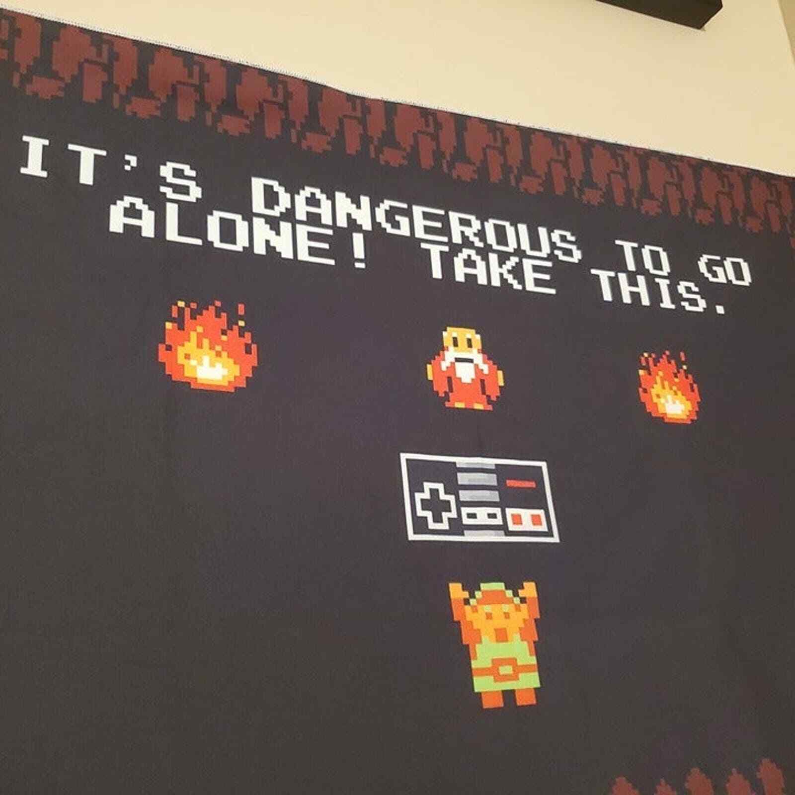 It's dangerous to go alone take this! ▲ NES Controller ▲ Zelda banner tapestry