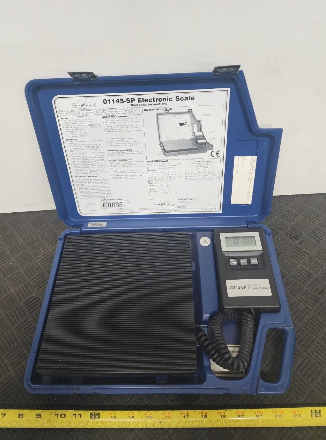 White Industries 01145-SP Slimline Refrigerant Electronic Charging Scale