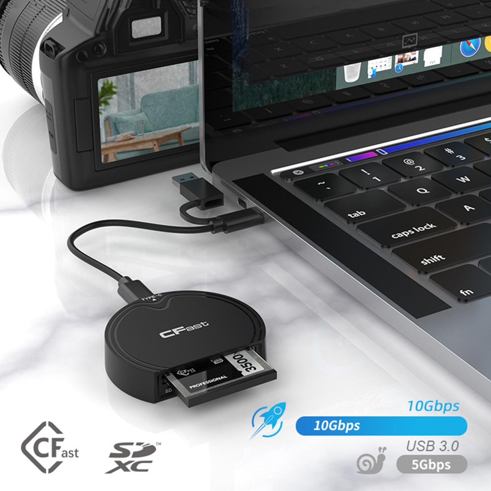 For CFast 2.0/SD Card Reader USB 3.2 GEN2 10Gbps CFast Reader W/Data Cable