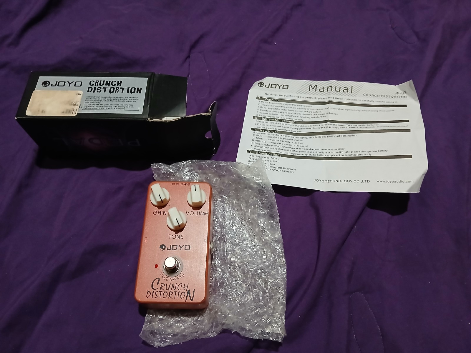 JOYO Crunch Distortion Guitar Effect Pedal Classic British Sound (Opened)