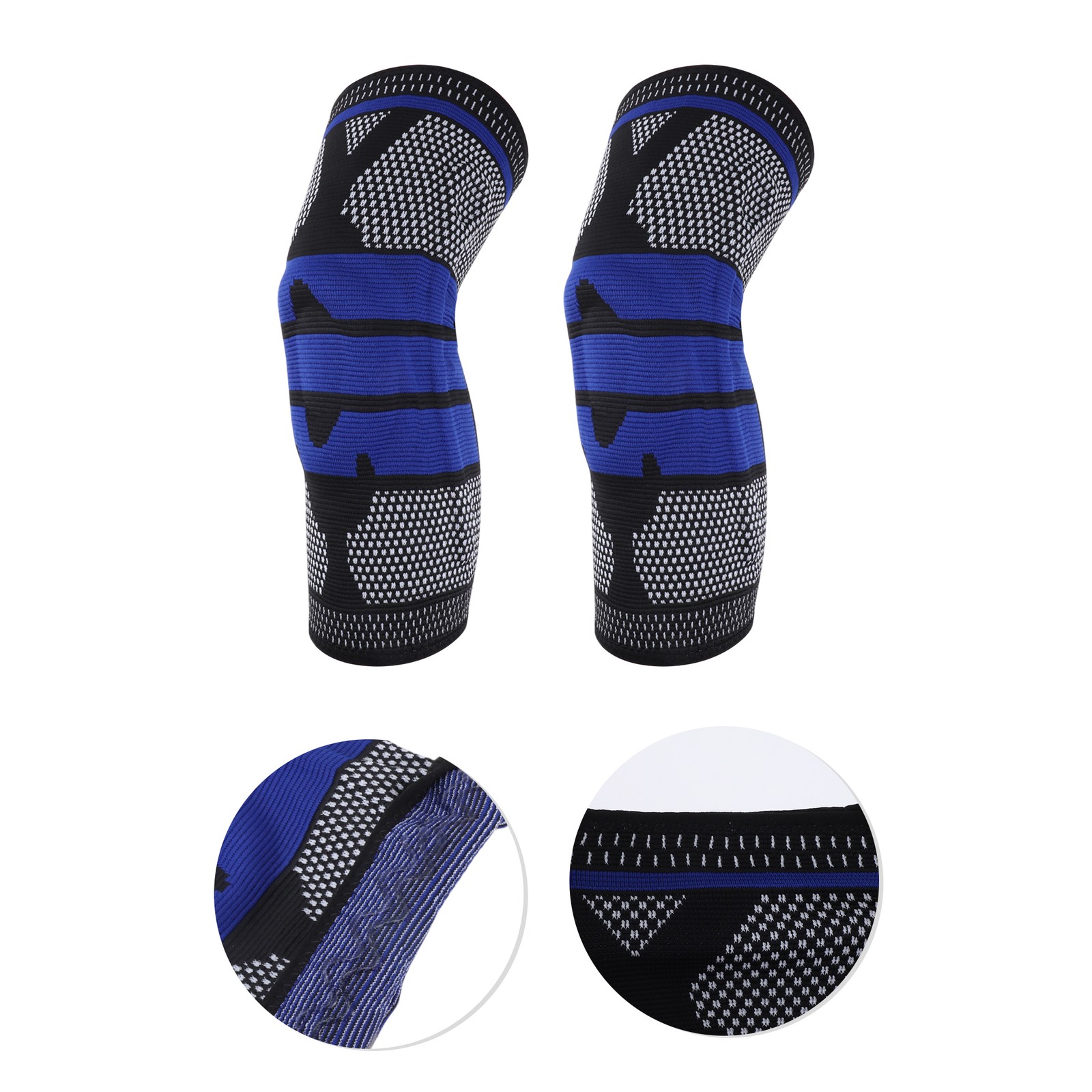 Horizontal Stripes Knee Pads x Large Black Blue 1 Pc