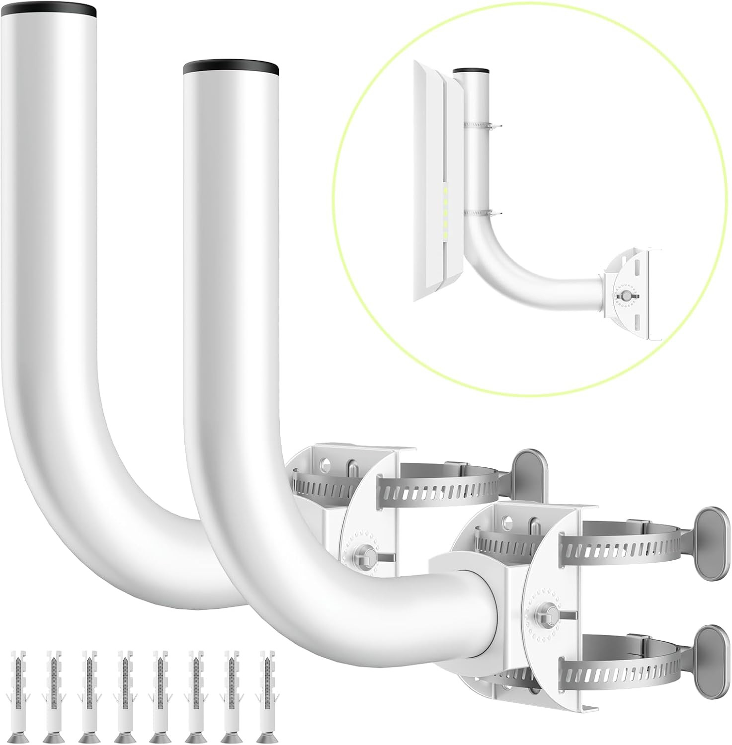 Universal J Pole Mount Bracket 2 Pack 180° Adjustable Antenna Wall Mount