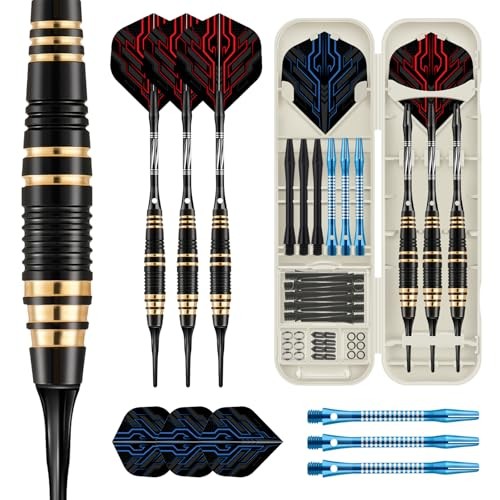 Soft Tip Darts – 3-Piece Set for Electronic 16g Soft Needle | Blue/Black