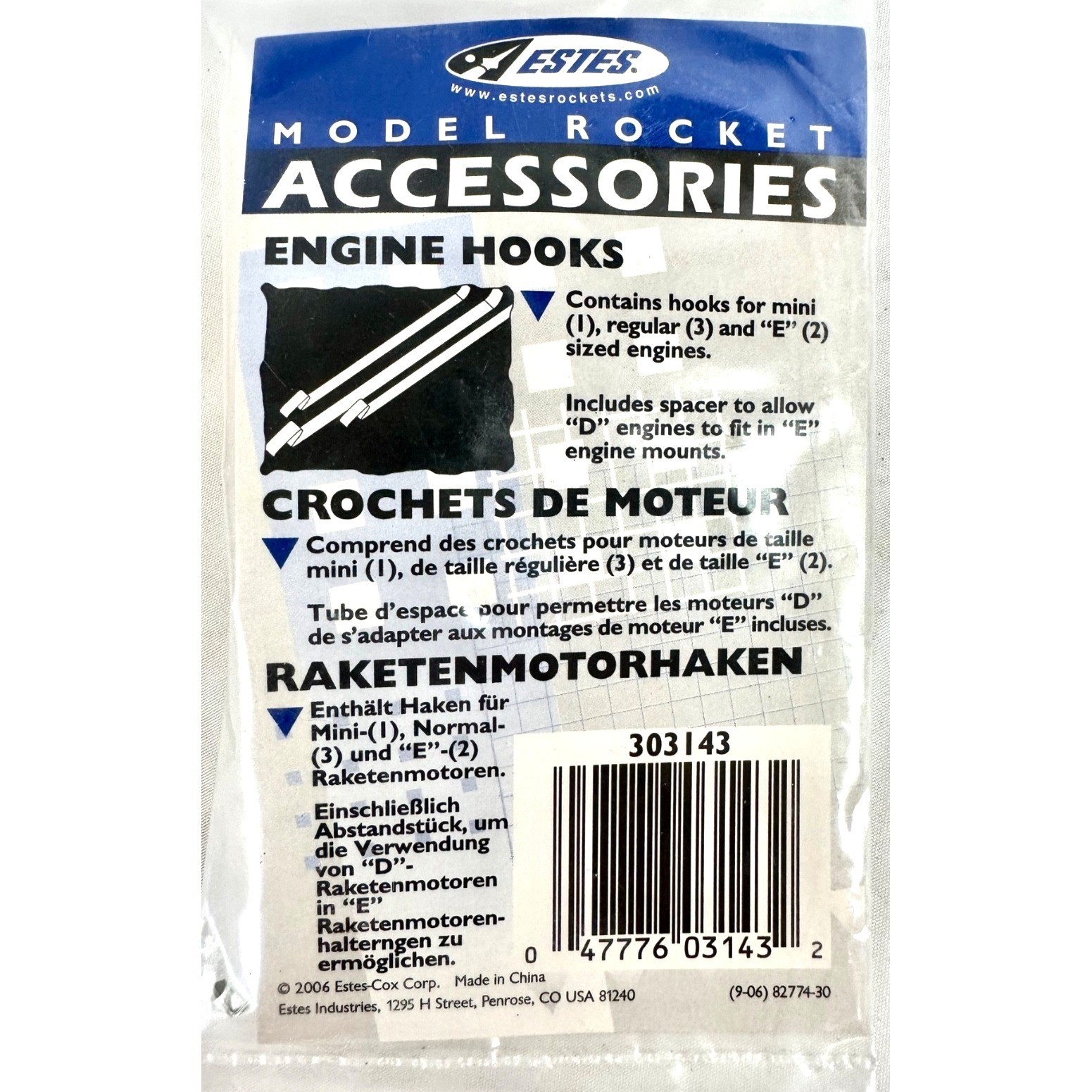 Estes Engine Hooks Model Rocket Accessories 303143