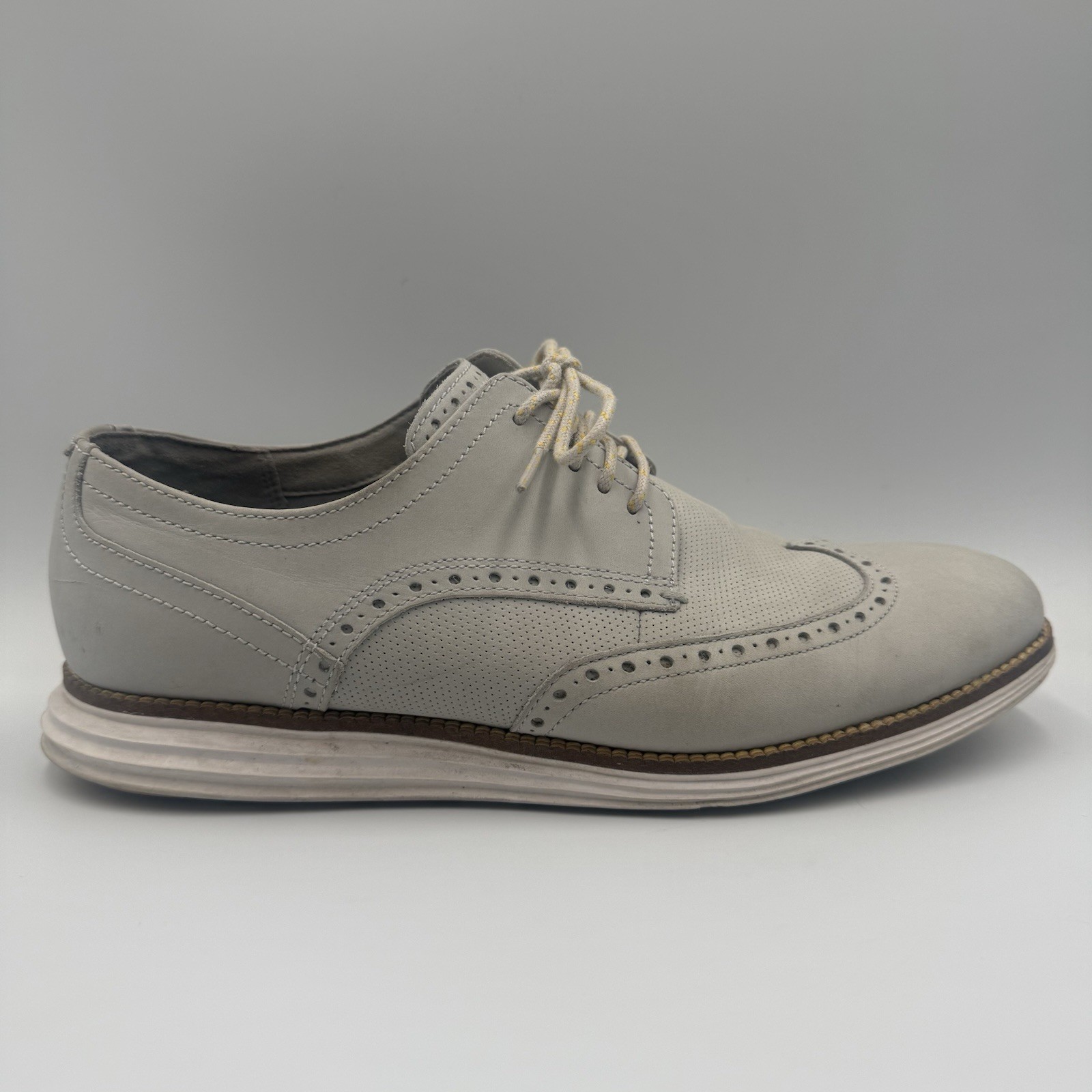 Cole Haan Dress Shoes Mens 9.5 Original Grand Wingtip Oxford Gray Casual C29681