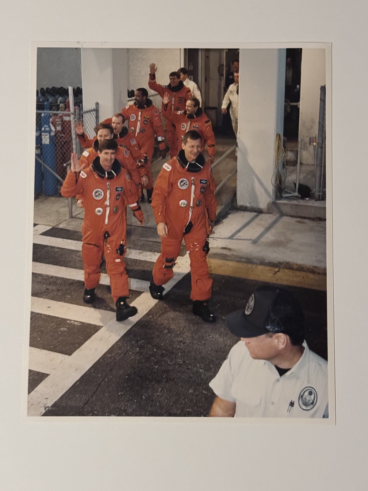 NASA STS-55 Flight Crew Leaves O&C Building 2 Press Photo
