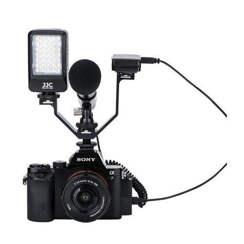 Triple Shoe V Bracket VB-125 For light & Microphone For all cameras & camcorders