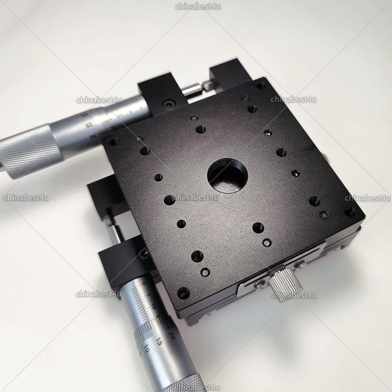 XY Manual Tuning Roller Linear Stage 80*80*40mm Micrometer Fine Tuning Platform