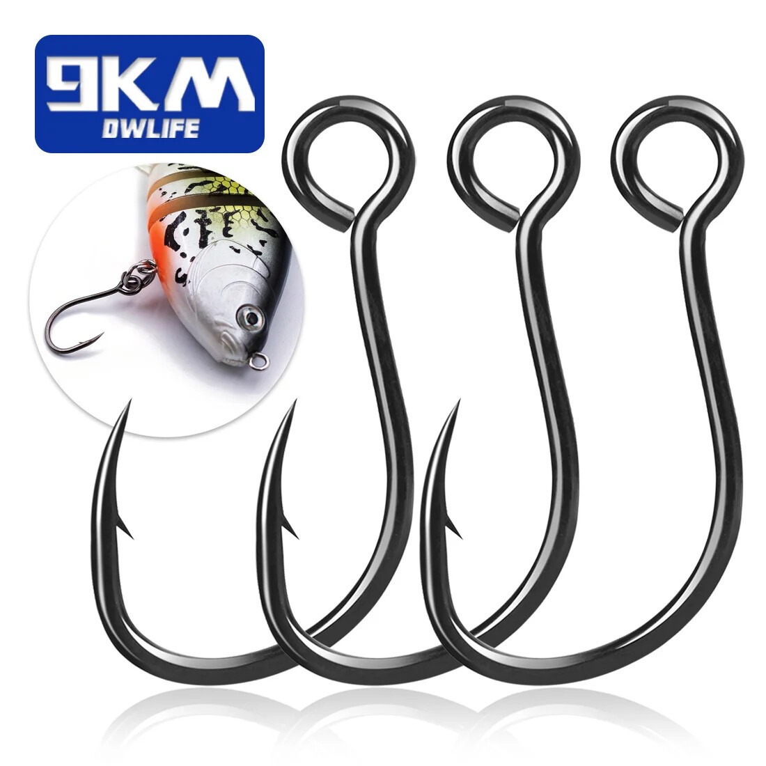 50Pcs Inline Single Hook Siwash Hook Strong Sharp Needle Lures Replacement Hooks