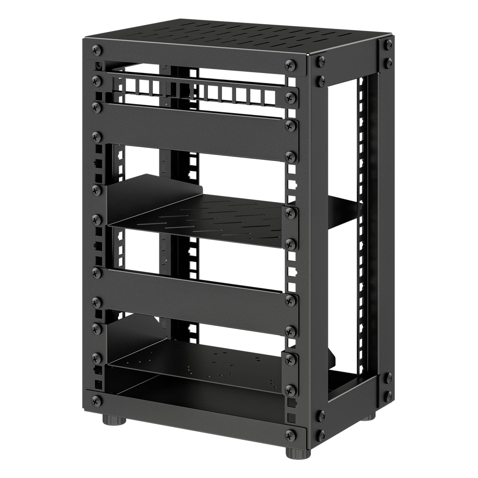 Compact 8U Mini Server Rack Cabinet for Network & A/V Equipment, Black