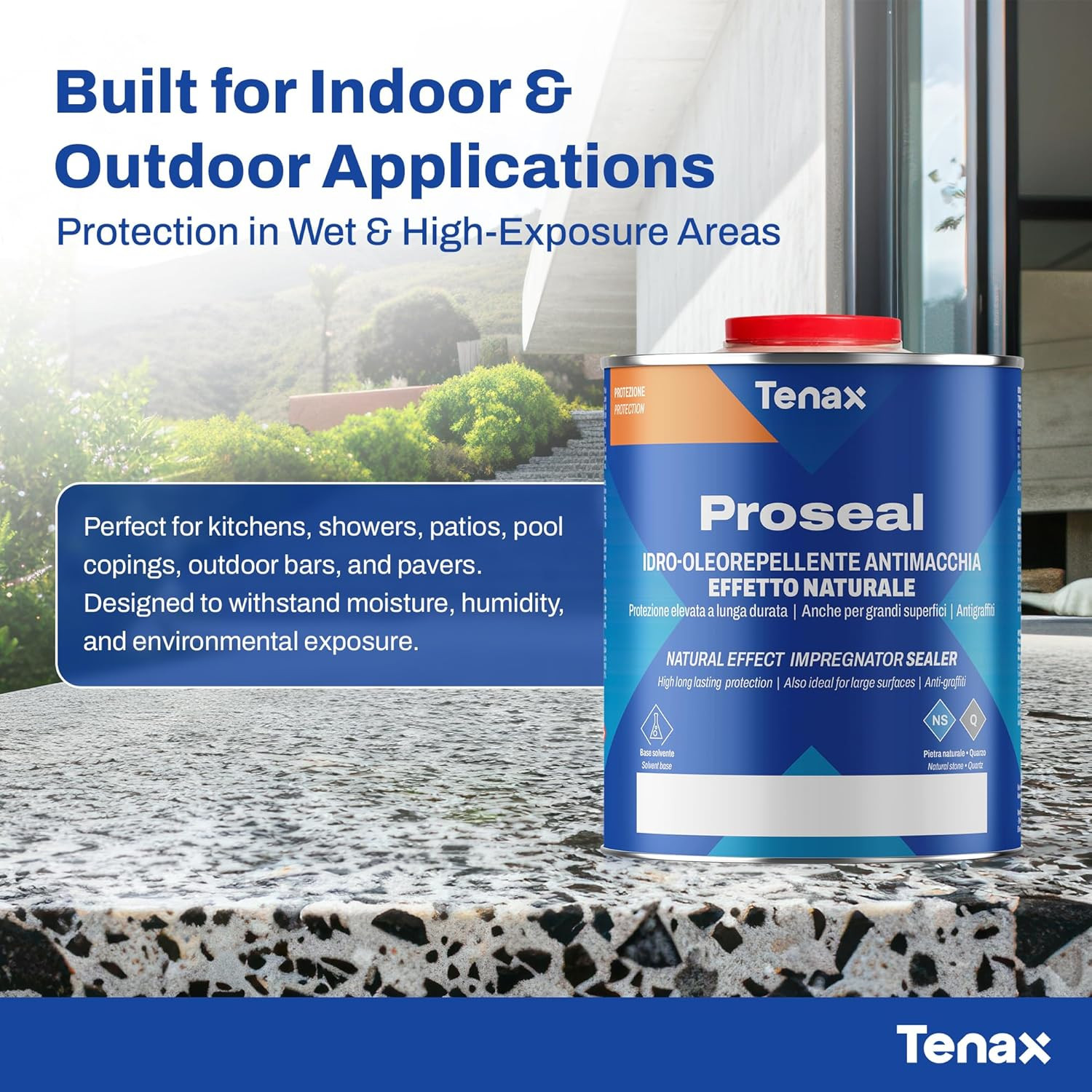 Tenax Proseal Stone Sealer – Professional Sealer for Granite, Marble, Quartzite