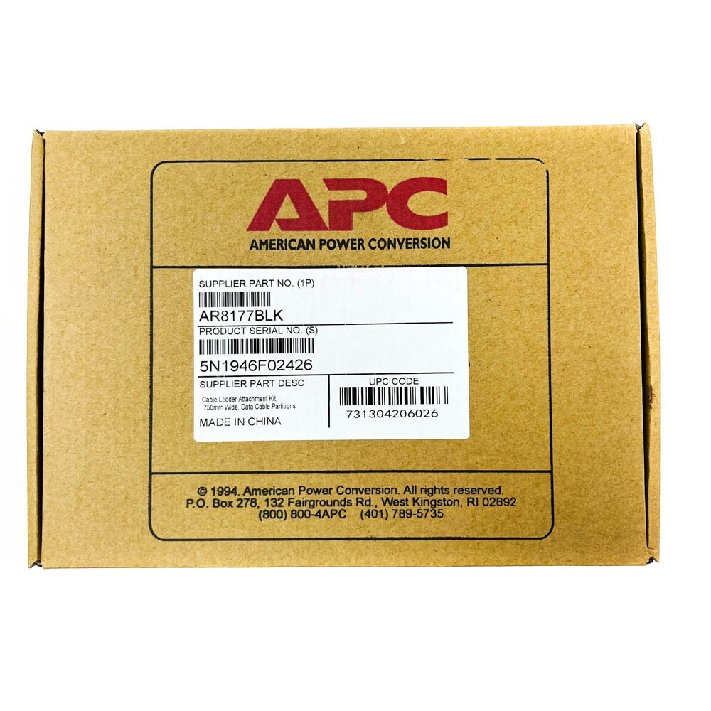 APC AR8177BLK Cable Ladder Attachment Kit Bracket for Data Cable Partitions 2 Pc