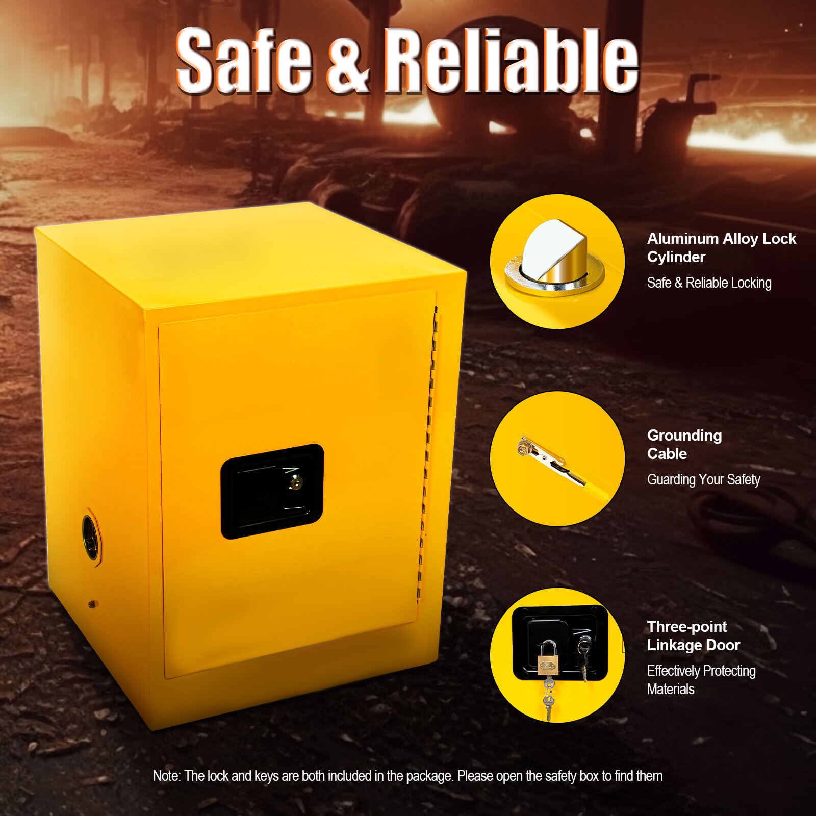 4Gallon Fireproof Safety Storage Welded Cabinet Bin Flammable Liquid Storage