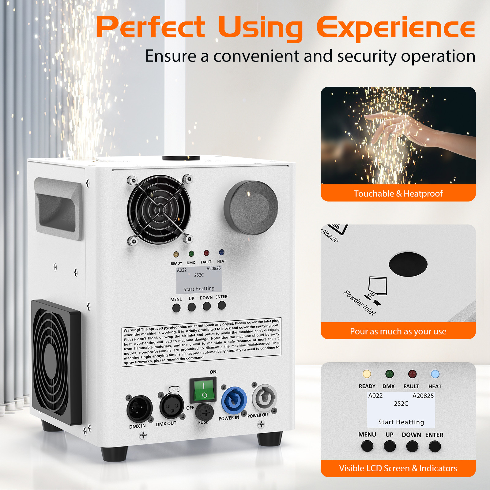 NEW Cold Spark Machine 1200W Firework Machine Stage Effect DMX for DJ Wedding US