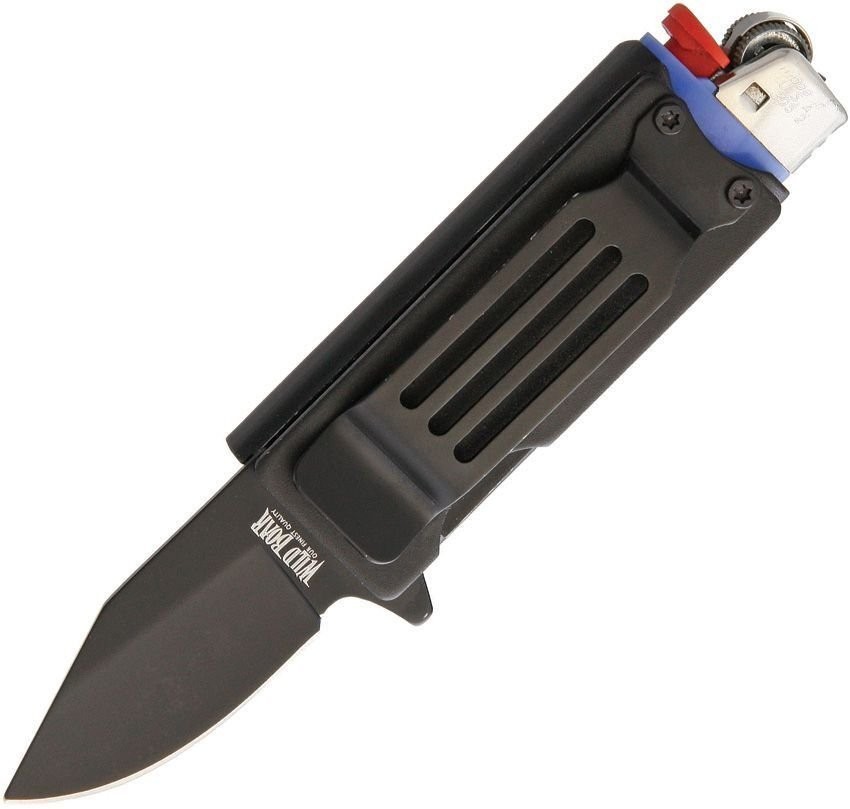 Wild Boar Lighter Holder Folding Knife 1.75" Stainless Blade - WB1021