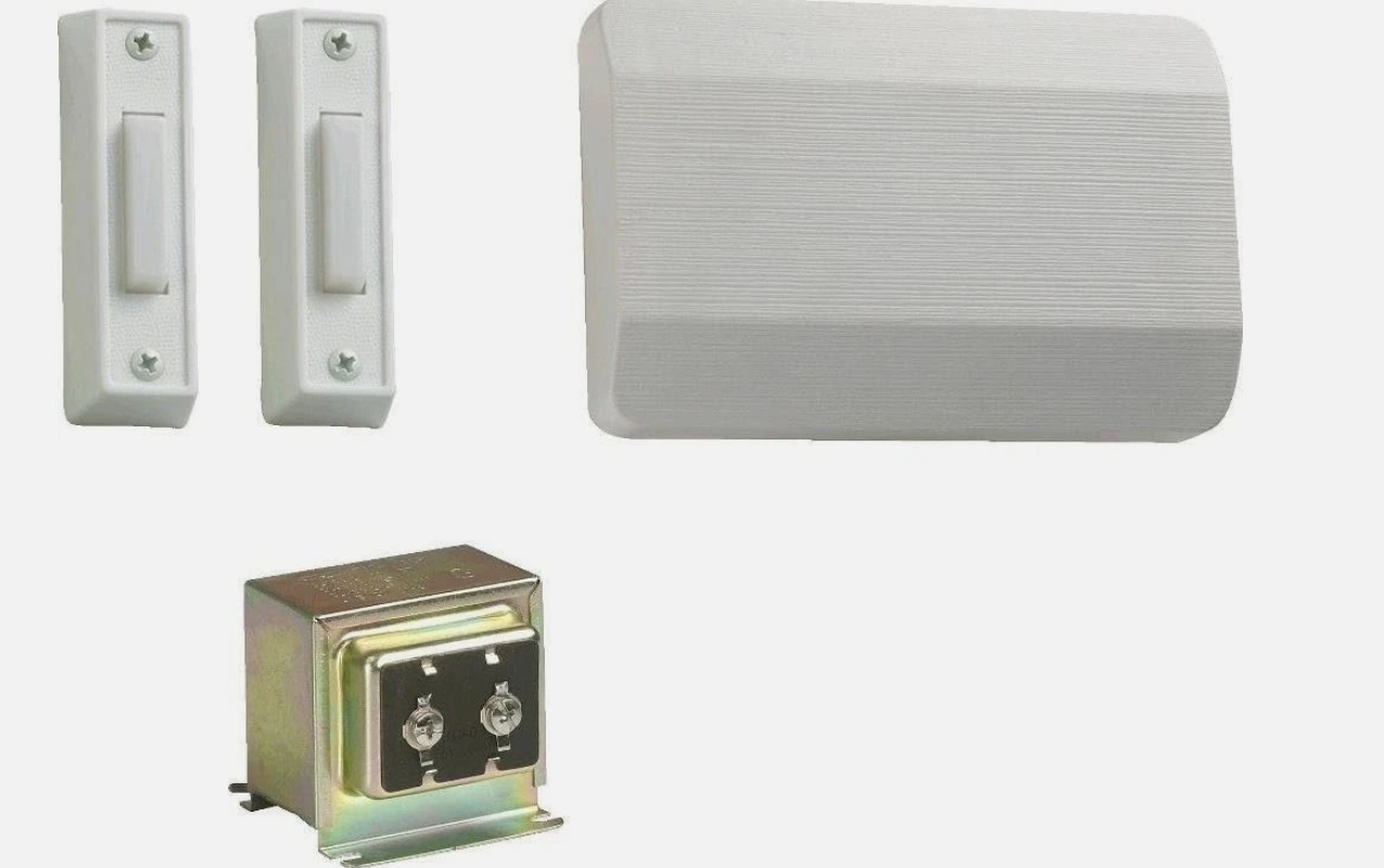 Quorum 101-2-6 White Wired Door Chime Doorbell Modern Entryway
