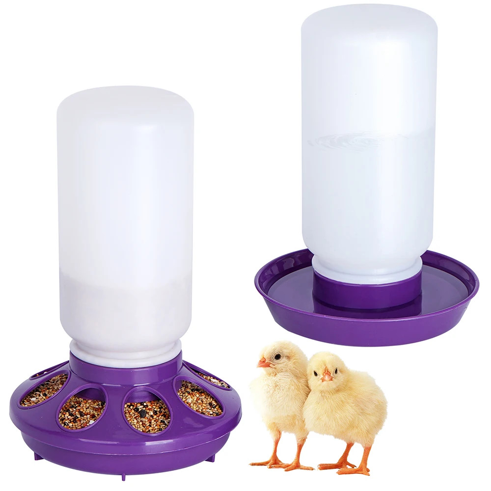 1L Automatic Chicken Waterer Bucket Poultry Drinker for Chickens & Quail