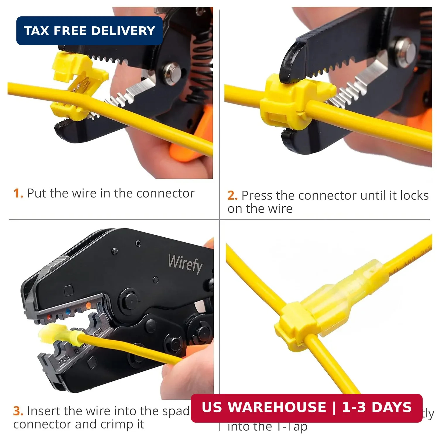 Wirefy T Tap Wire Connectors Kit - Electrical Connectors Kit - Spade Terminals -