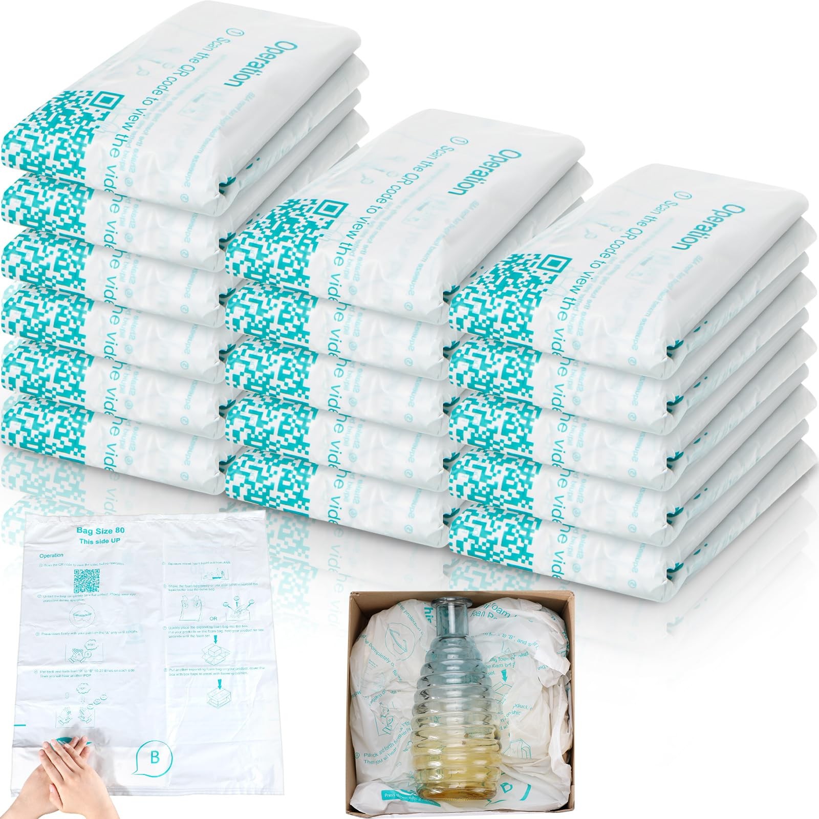 16 Pack 21"x 23" Expanding Packing Foam for PC, Electronics, Fragile and Irre...