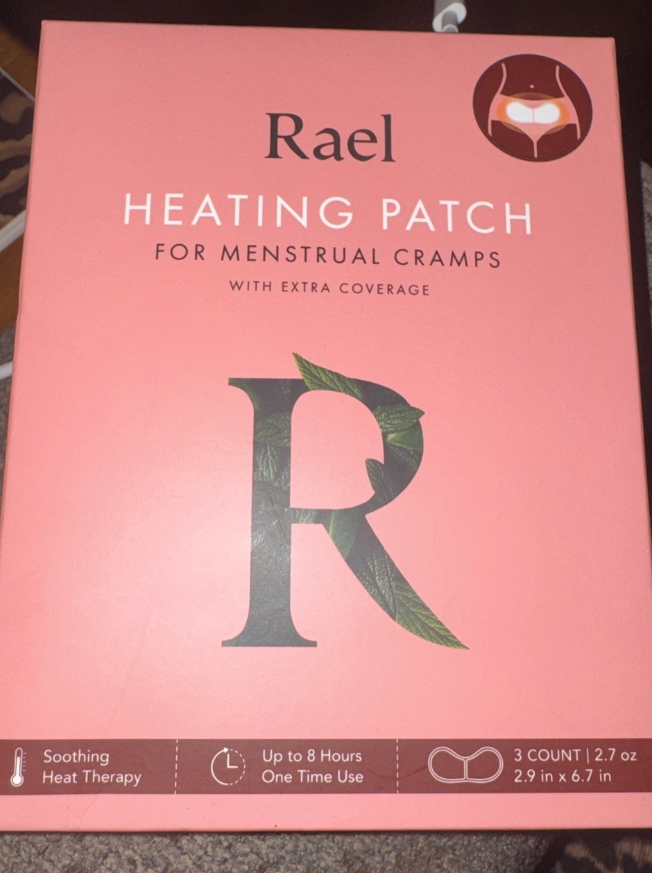 Rael Heating Pad Herbal Heating Patches Period Cramps Heat Therapy 3ct