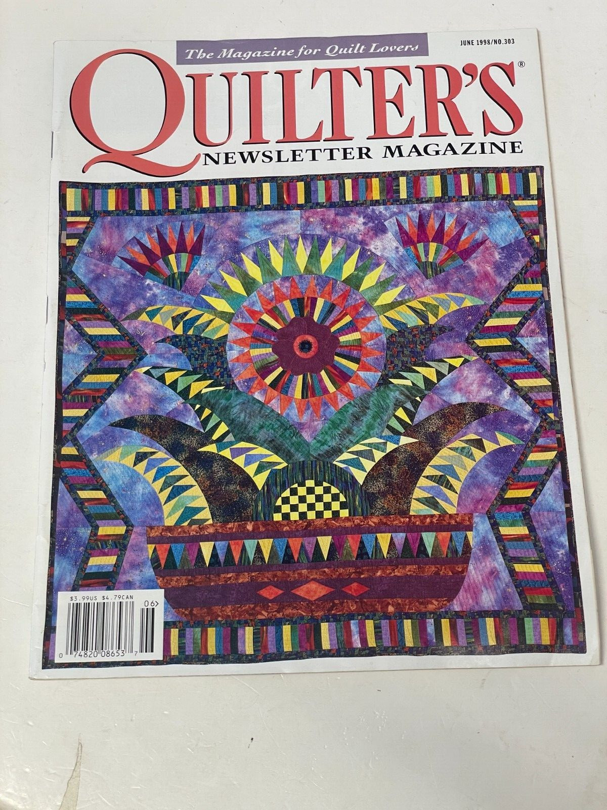 QUILTERS NEWSLETTER MAGAZINE 1998 June Quilting Sewing Magazines Back issues