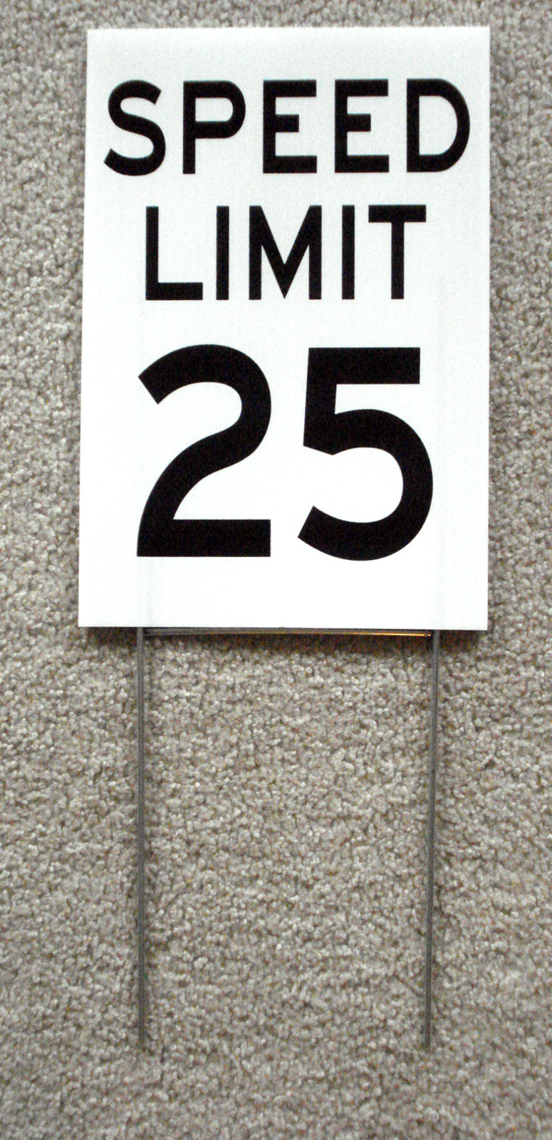 SPEED LIMIT 25  Sign with Stake  8"x12" Plastic Coroplast Neighborhood Safety