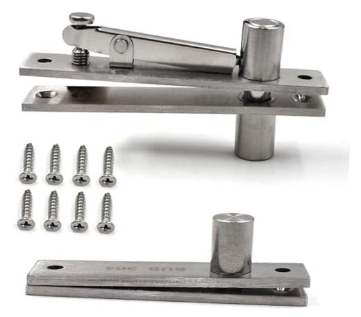 Heavy Duty Stainless Steel Wood Door Pivot Hinges, 360 Degree 200 lbs Load