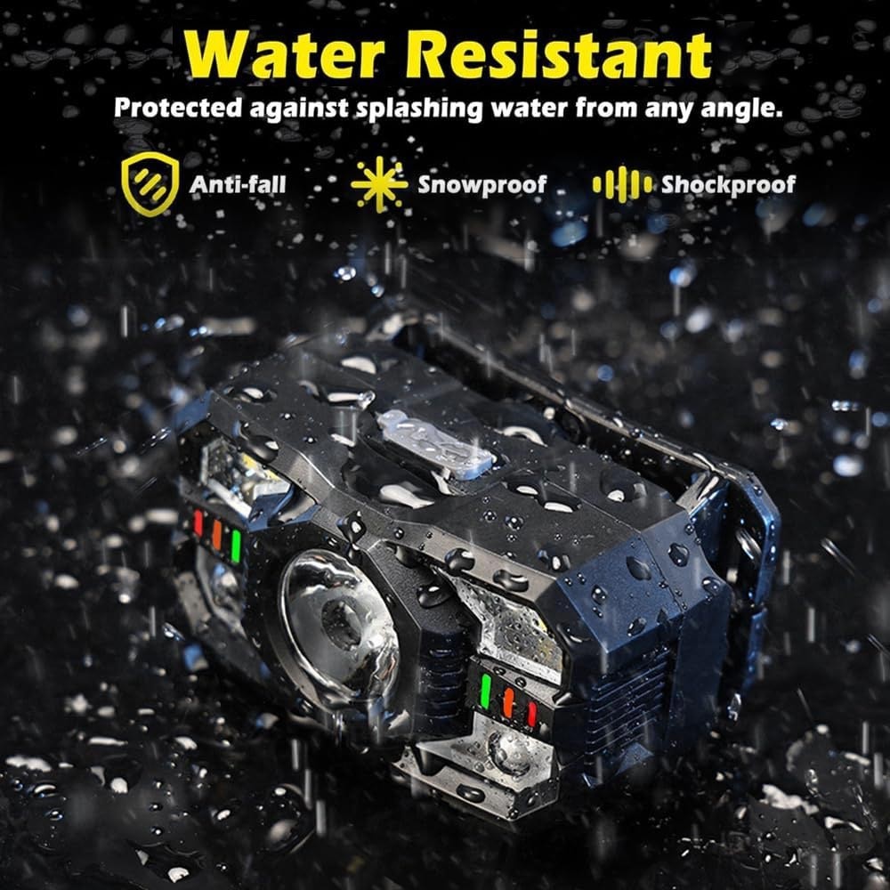 2X Strong LED Headlamp Flashlight Wave Sensor USB Rechargeable Head Torch Light