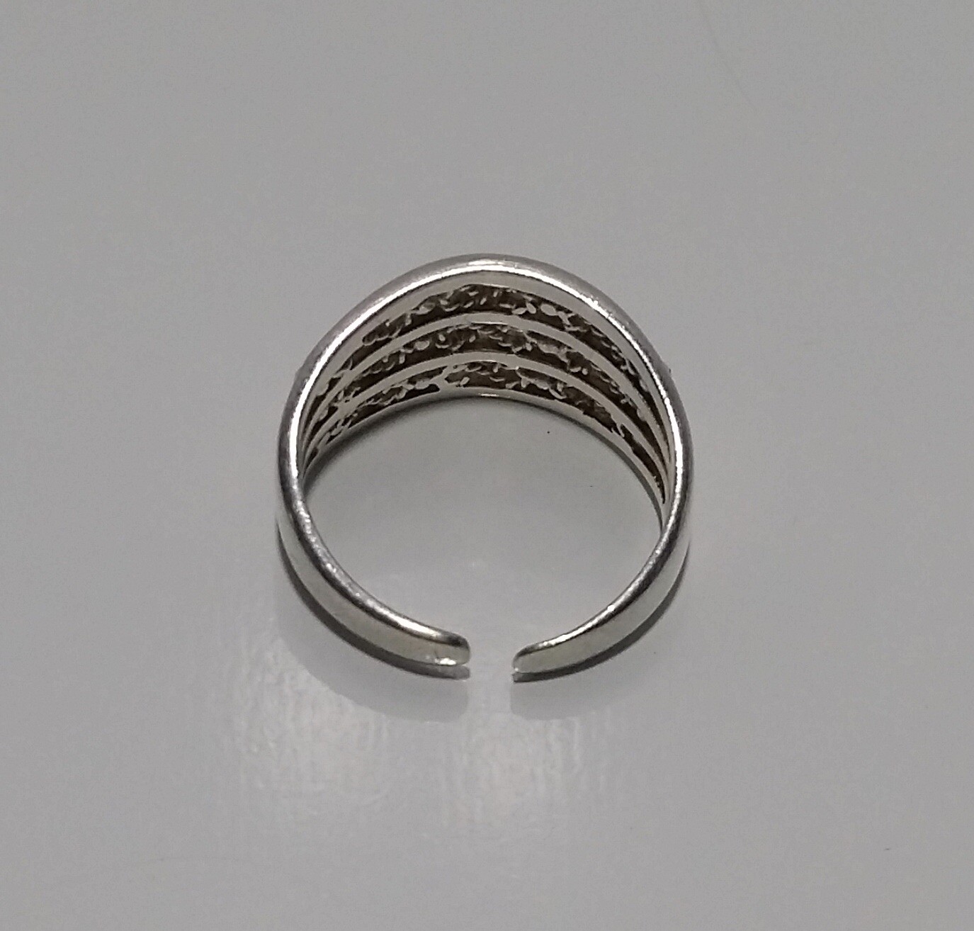 Sterling Silver 925 Adjustable Beaded Accent Toe Ring