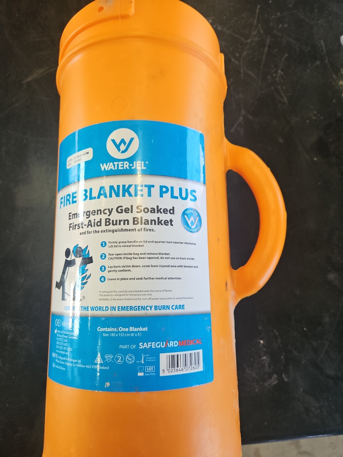 Water-Jel Fire Blanket Plus Emergency Gel Soaked First Aid Burn Blanket 05/2029