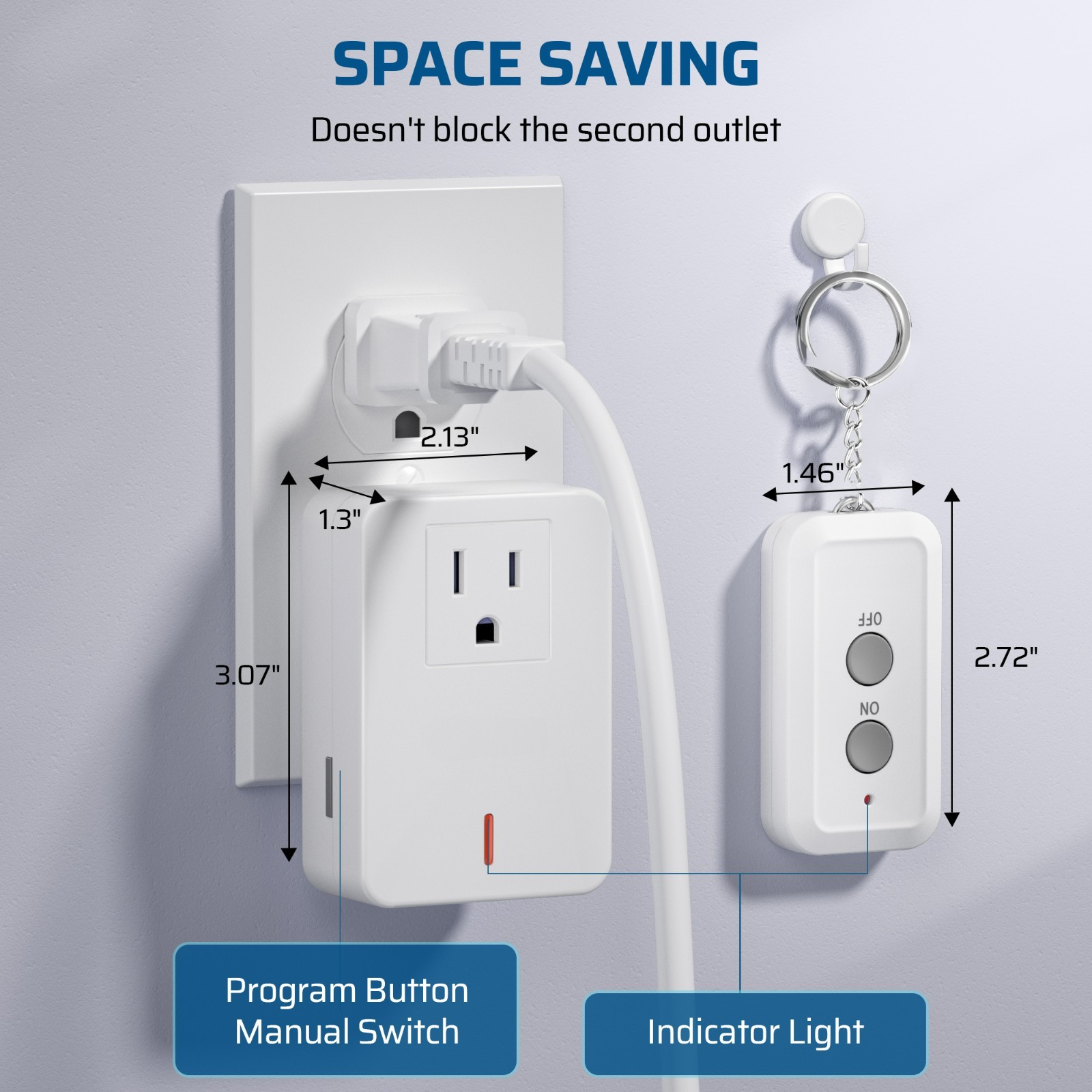 DEWENWILS Wireless Indoor Remote Control Outlet 100ft Range Expandable White