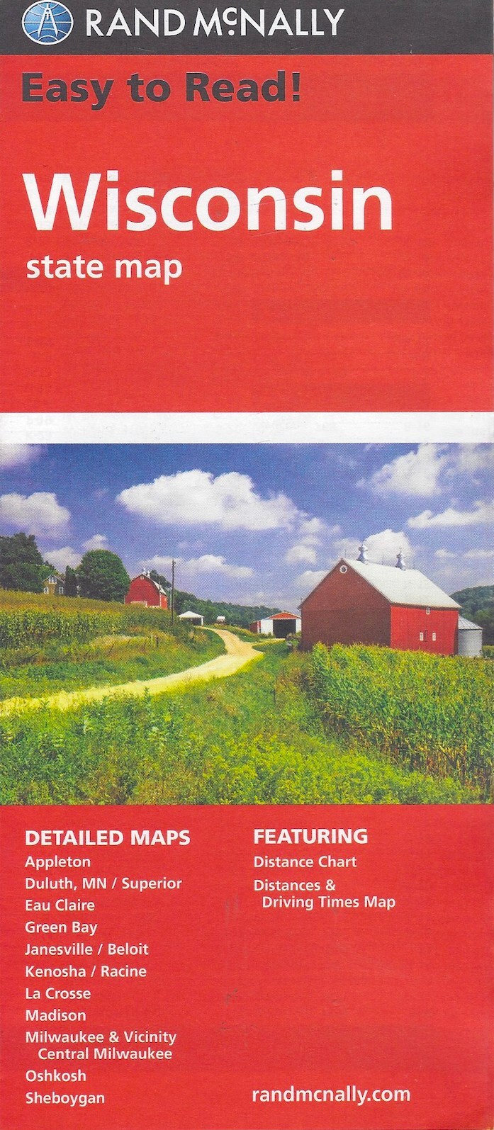 State Road Map of Wisconsin, Easy to Read, by Rand McNally - 2021 edition