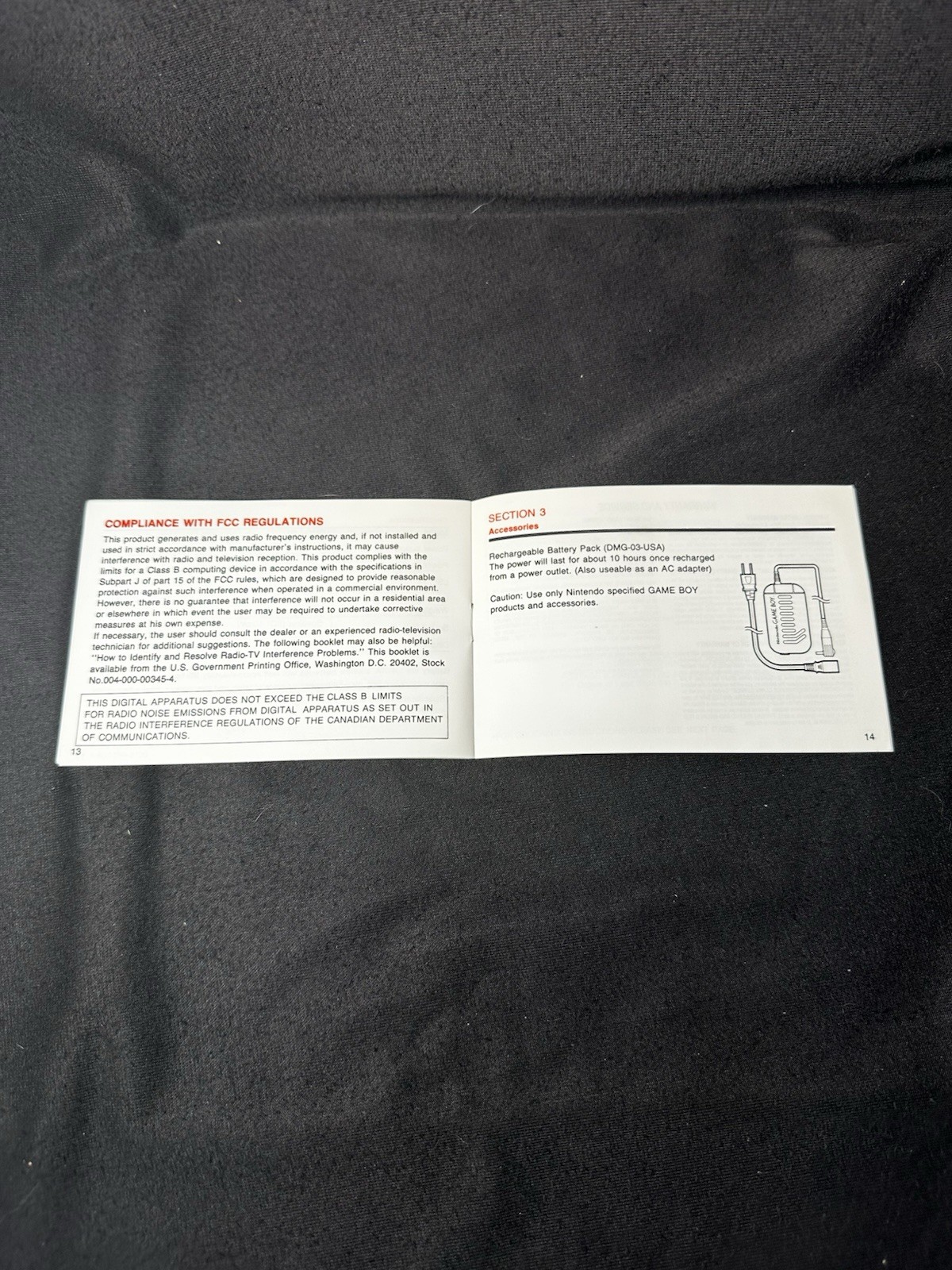 Original Gameboy Instruction Booklet