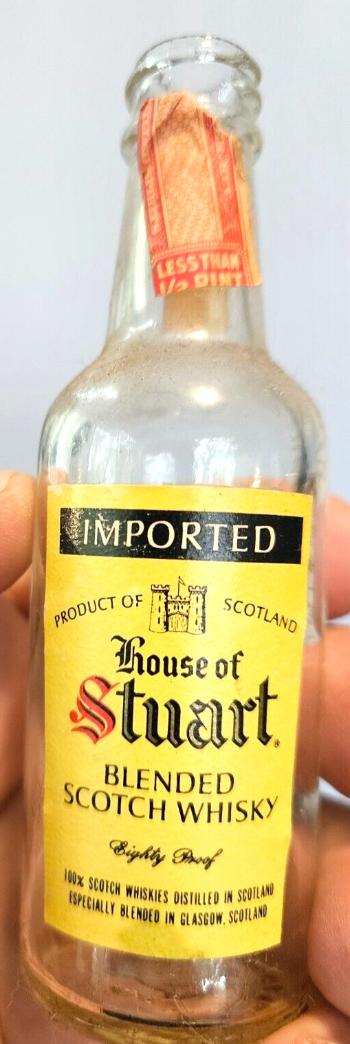HOUSE OF STUART Blended Scotch Whisky 1/10 Pint Empty bottle buzzed in the house