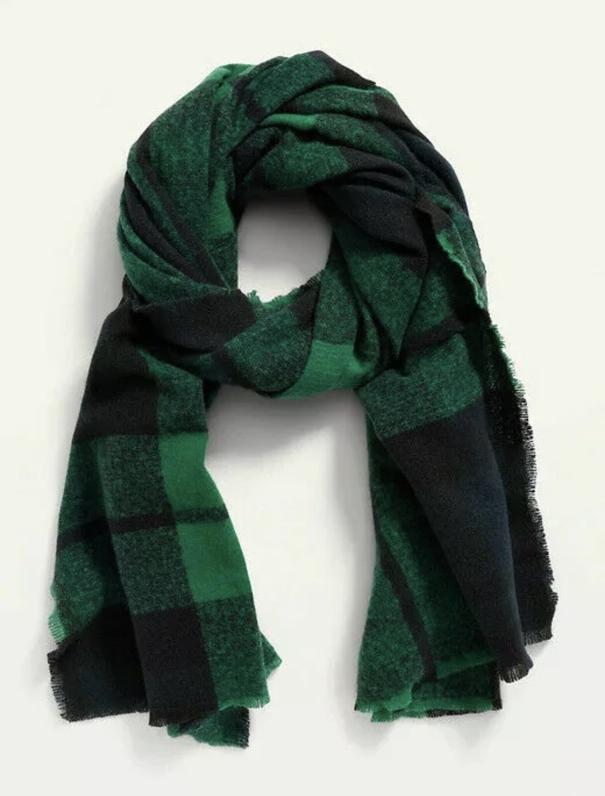 Old Navy Women’s Cozy Soft Brushed Flannel Scarf Blue/Green Plaid Tartan