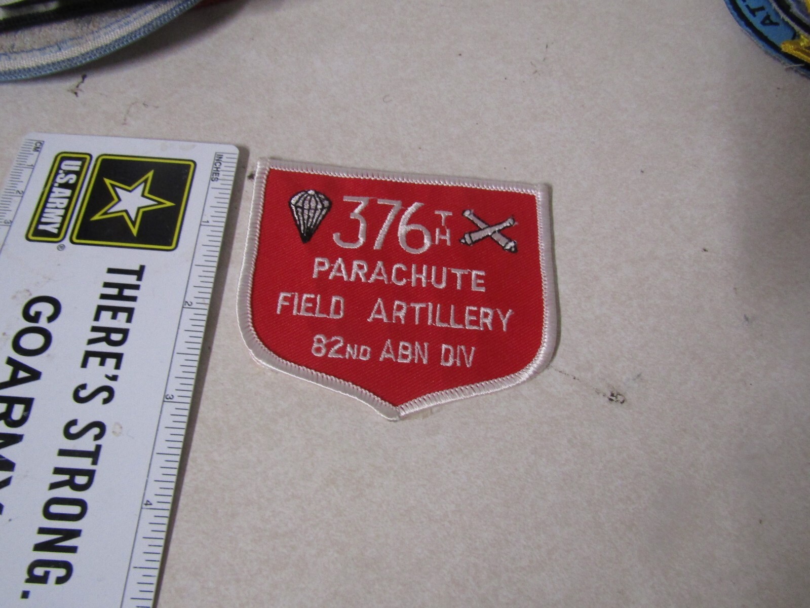 MILITARY PATCH VINTAGE OLDER 376TH PARACHUTE FIELD ARTILLERY 82ND AIRBORNE DIV