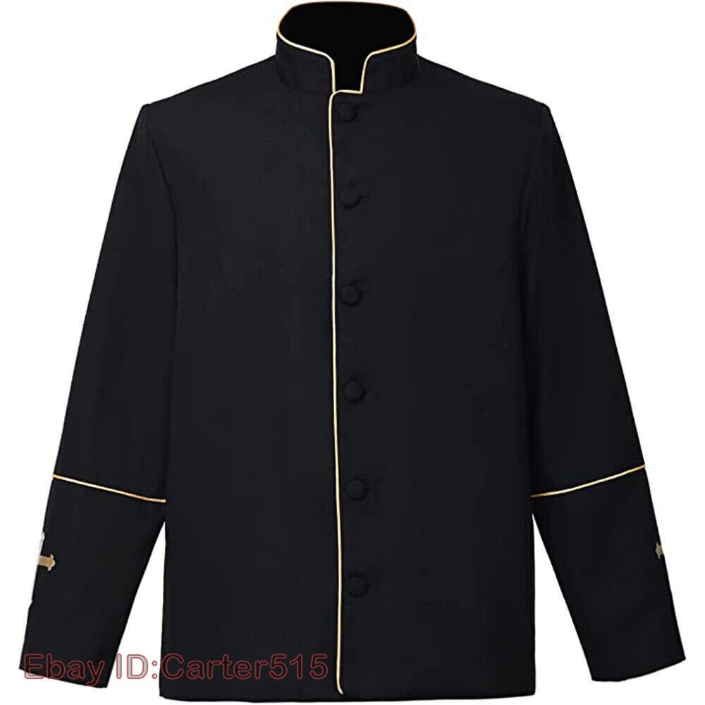 Clergy Men's Coat Men's Priest Jacket Pastor Preacher Minister Clerical Jacket