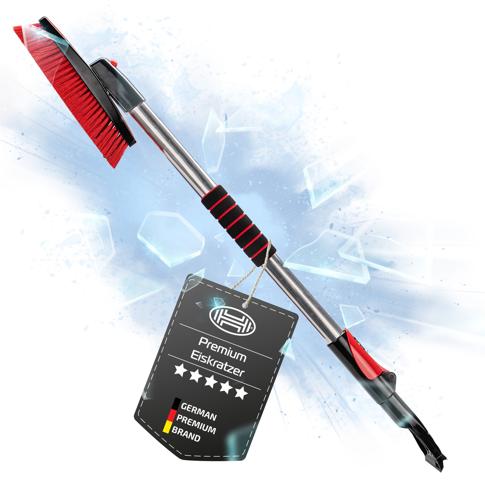 Telescopic Whisk Ice Scraper 100-160cm Heyner SnowStar XXL Pro Premium Broom