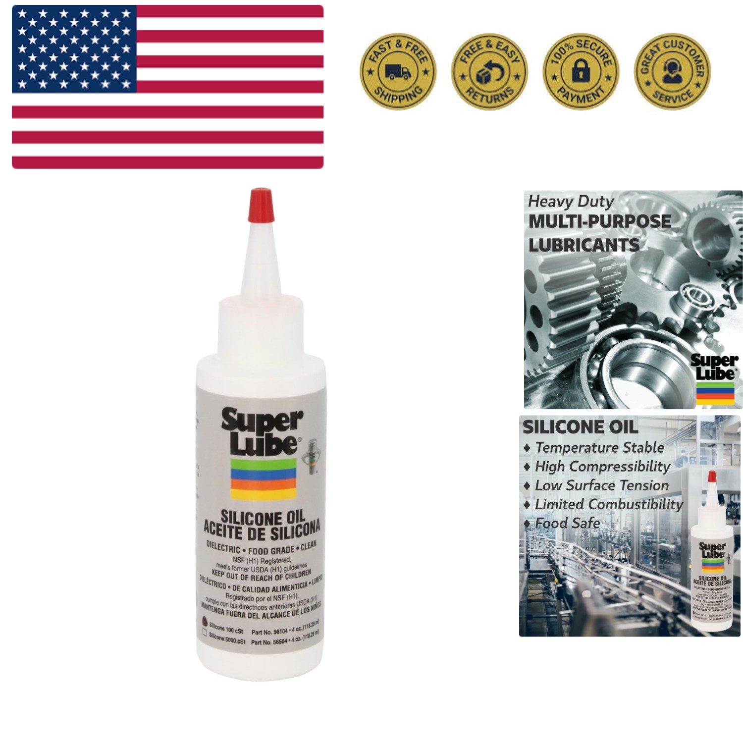 Silicone Oil High & Low Temp CST Clear, 4oz Bottle | NSF Certified Food Grade...