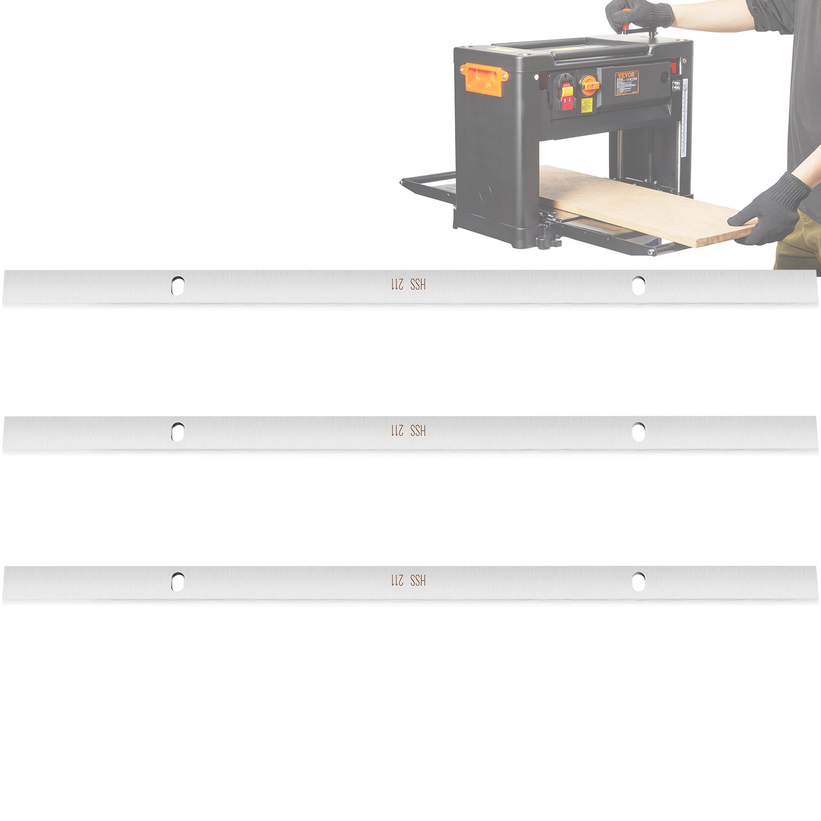VEVOR 13" Planer Blades Knives Premium HSS Material for Carpentry DIY 3-Pack