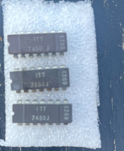 3pcs ITT 7450J Quadruple 2-Input Exclusive OR Gates IC
