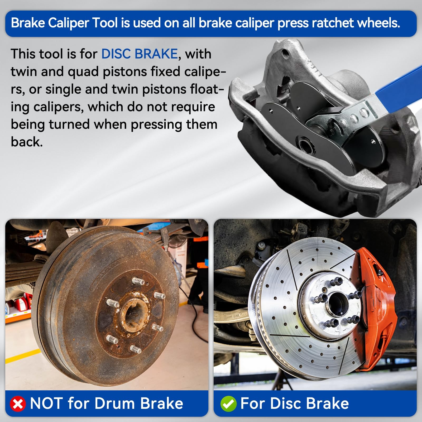 Blue Brake Caliper Compression Tool Pad Spreader