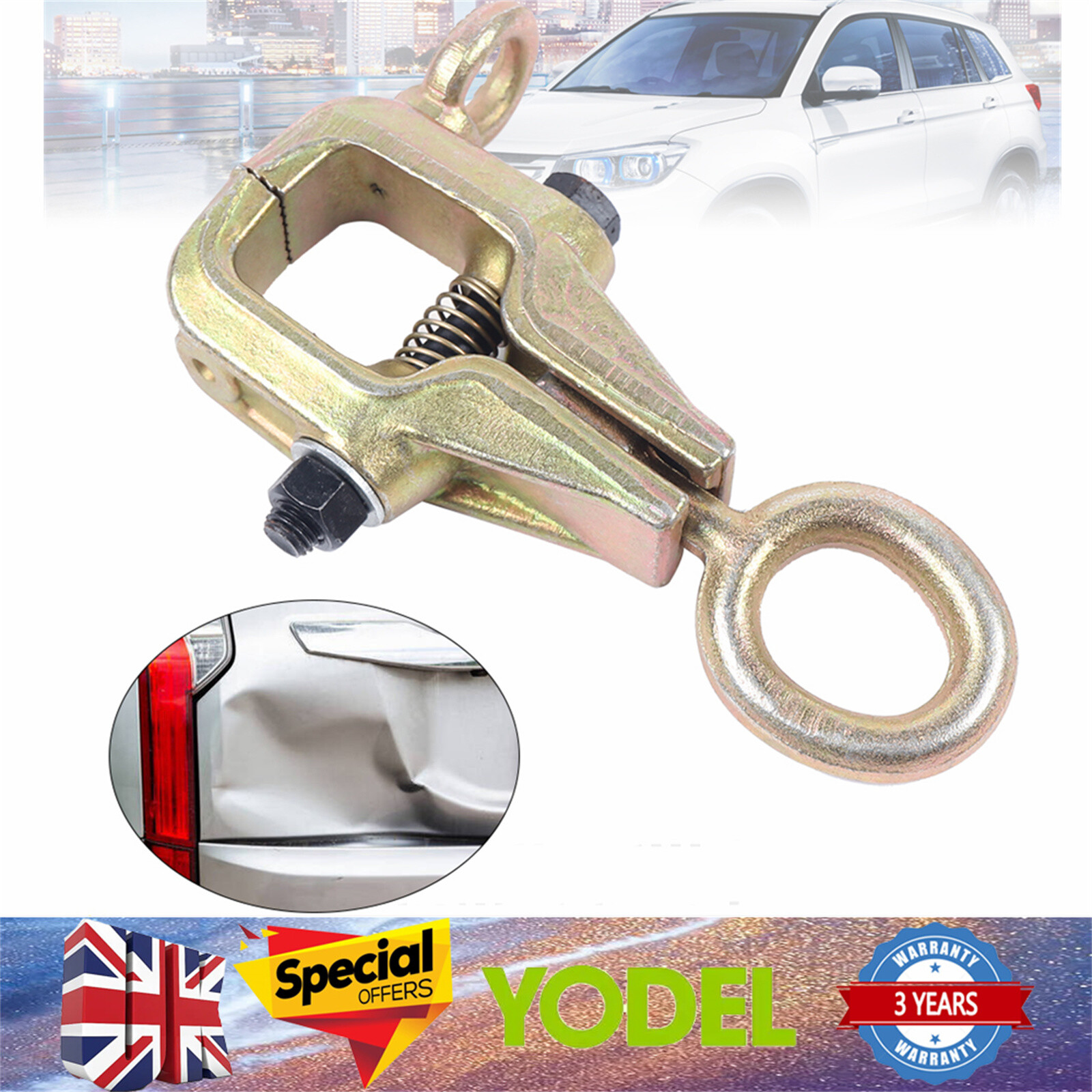 2 Way 5 Ton Auto Body Repair Tool Pull Clamp Frame Dent Puller Self-tightening