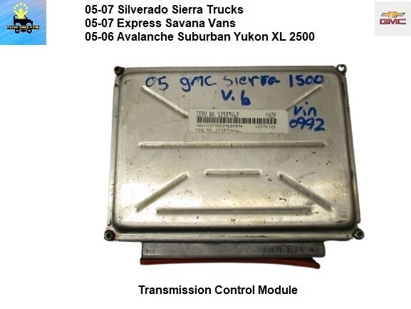 12589462 05 06 07 Silverado Sierra Express Savana Transmission Control Module