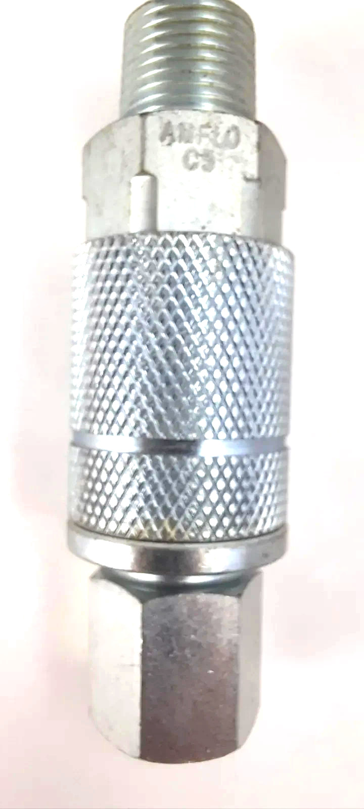Amflo C5 - 3/8" Coupler w/ 3/8" T Design x 3/8" MNPT Steel