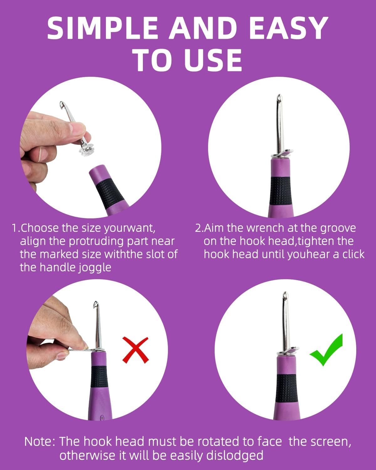 Light Up Crochet Hooks Set-18 Sizes Digital Crochet Hook with Counter