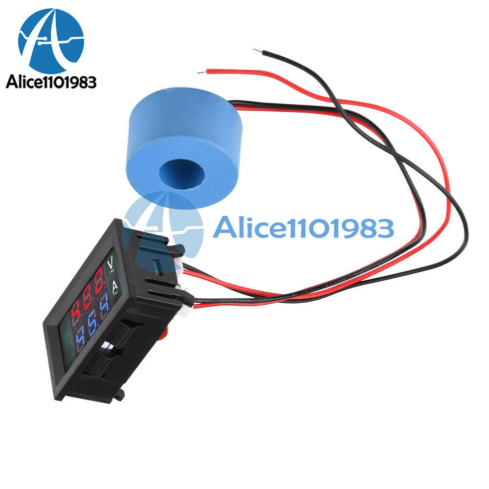 Voltmeter Current Voltage Amp Meter Hall Effect Sensor AC50-600V 10/50/100A