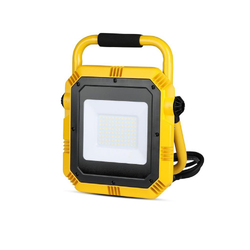 V-tac 946 LED Construction Site Headlight 50W Yellow/Black Ice White 6400K IP44 4000Lm
