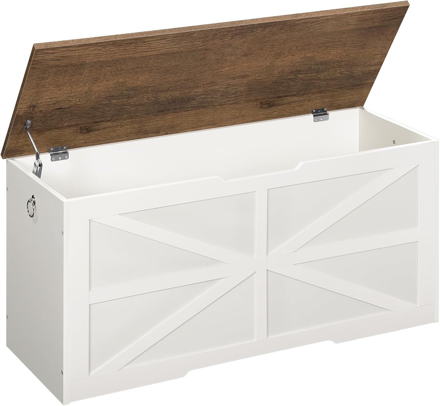 Storage Chest 39.4" Wooden Storage Trunk Modern Storage Bench W/ Safety Hinge